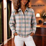 Margot | Pastel Check Knitted Cardigan with Buttons