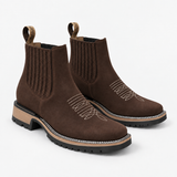 Quinn | Suede Handcrafted Ankle Western Boots