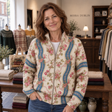 Fainche | Climbing Rose Stripe Zip Cardigan