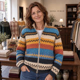 Sive | Multicolour Zigzag Zip Cardigan