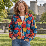 Aoibheann | Multicolour Heart Zip Cardigan