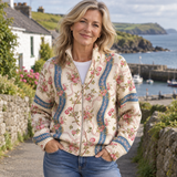 Fainche | Climbing Rose Stripe Zip Cardigan