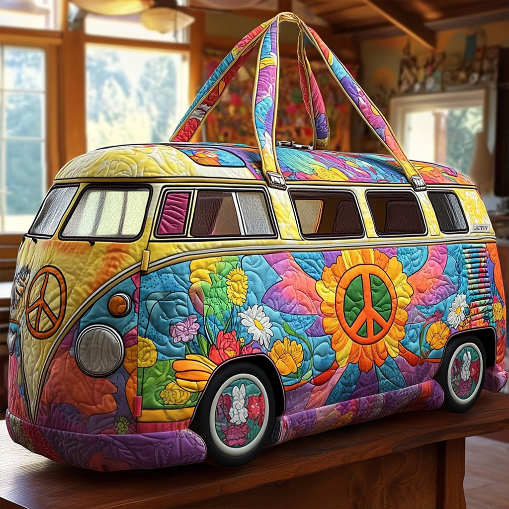 Hippie Van Quilted Duffle Bag – quilted duffle bag by Moira Dublin