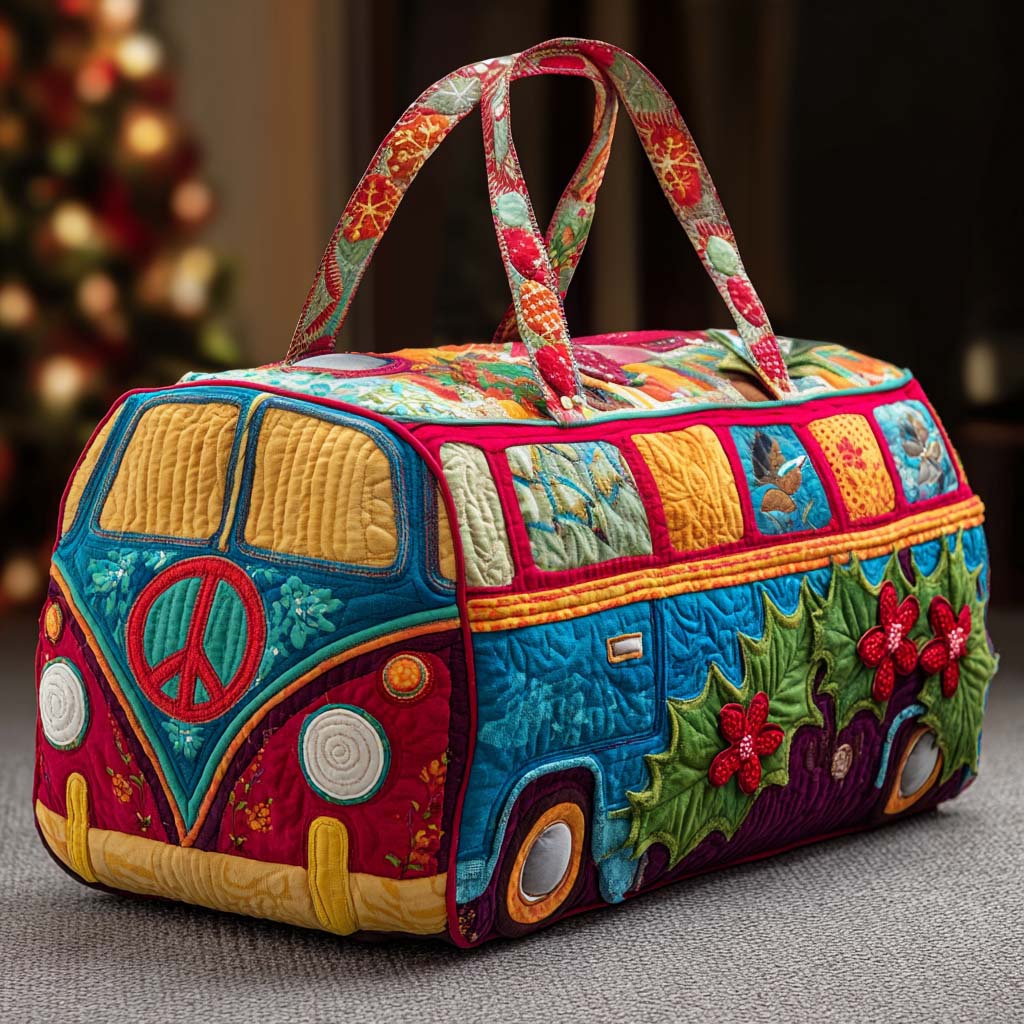 Merry Hippie Van Quilted Duffle Bag – quilted duffle bag by Moira Dublin