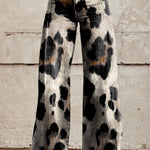 Boho Vintage Trousers with a Chic Print – chic print boho vintage trousers for women by Moira Dublin