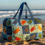 Patchy Turtles Quilted Duffle Bag – quilted duffle bag by Moira Dublin