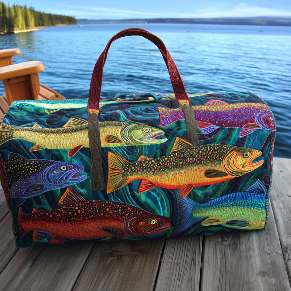 Fishing Quilted Duffle Bag – quilted duffle bag by Moira Dublin