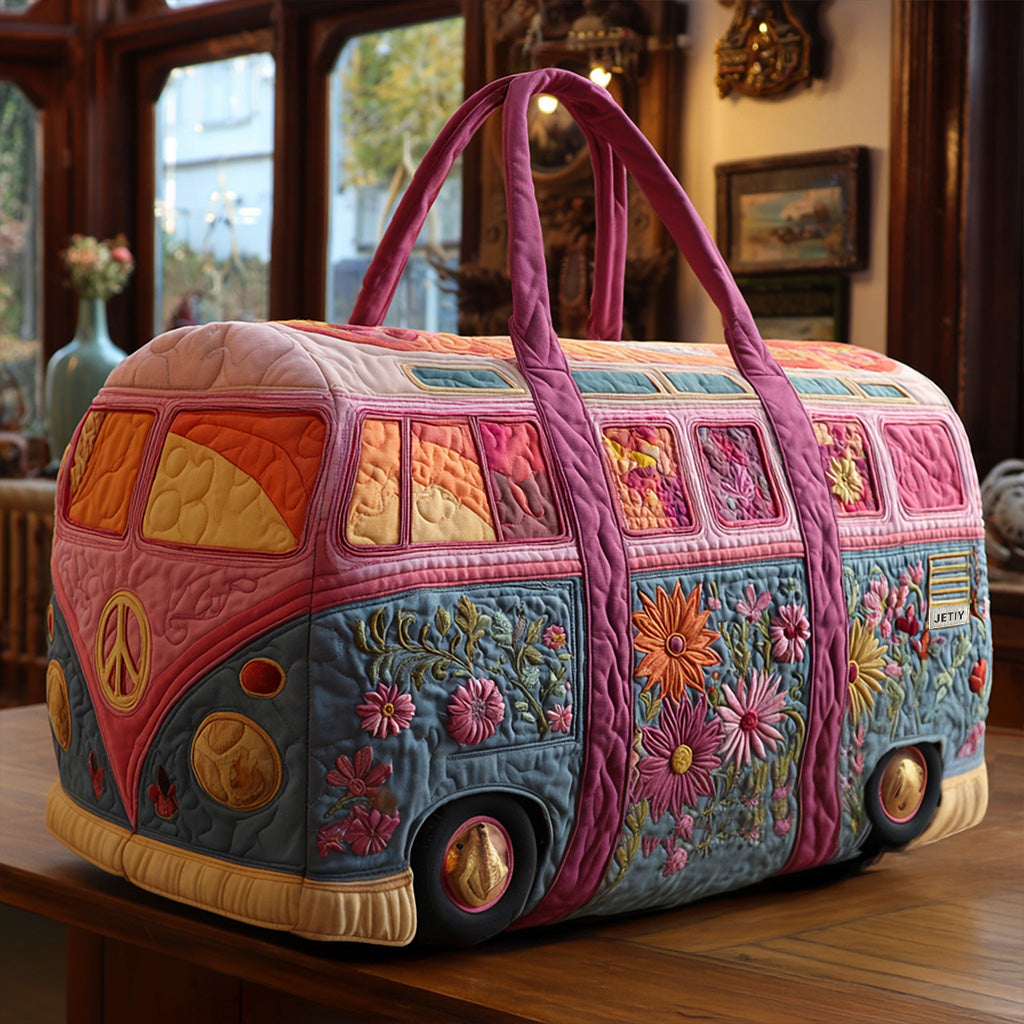 Hippie Van Quilted Duffle Bag – quilted duffle bag by Moira Dublin