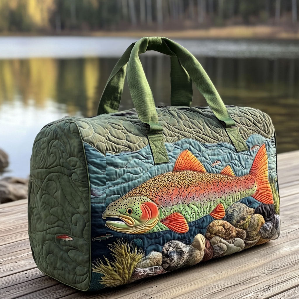 Fishing Quilted Duffle Bag – quilted duffle bag by Moira Dublin
