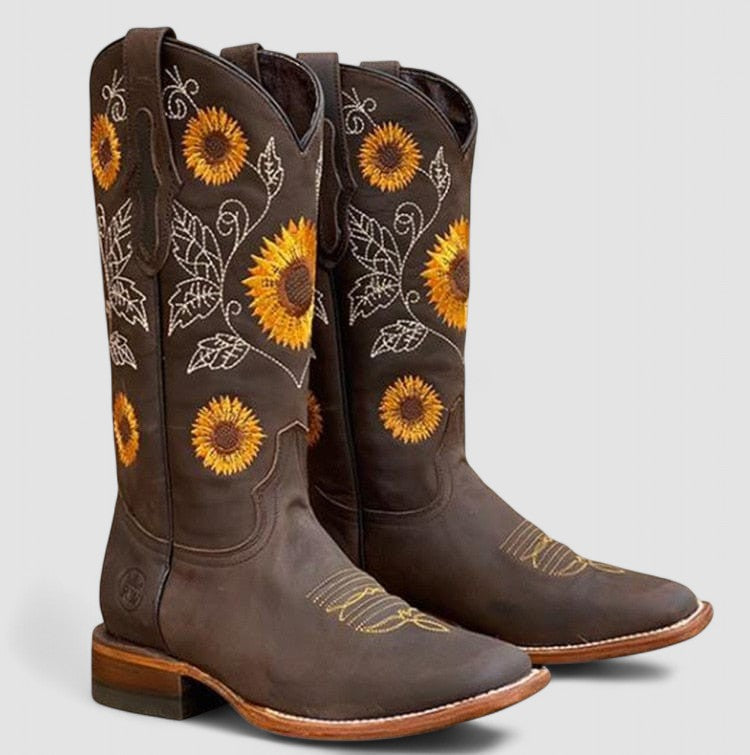 Riley | Handcrafted Floral Western Boots
