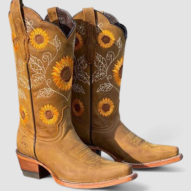 Riley | Handcrafted Floral Western Boots