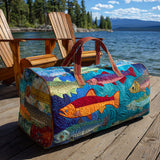 Fishing Quilted Duffle Bag – quilted duffle bag by Moira Dublin