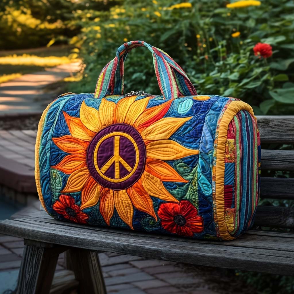 Sunny Peace Quilted Duffle Bag – quilted duffle bag by Moira Dublin