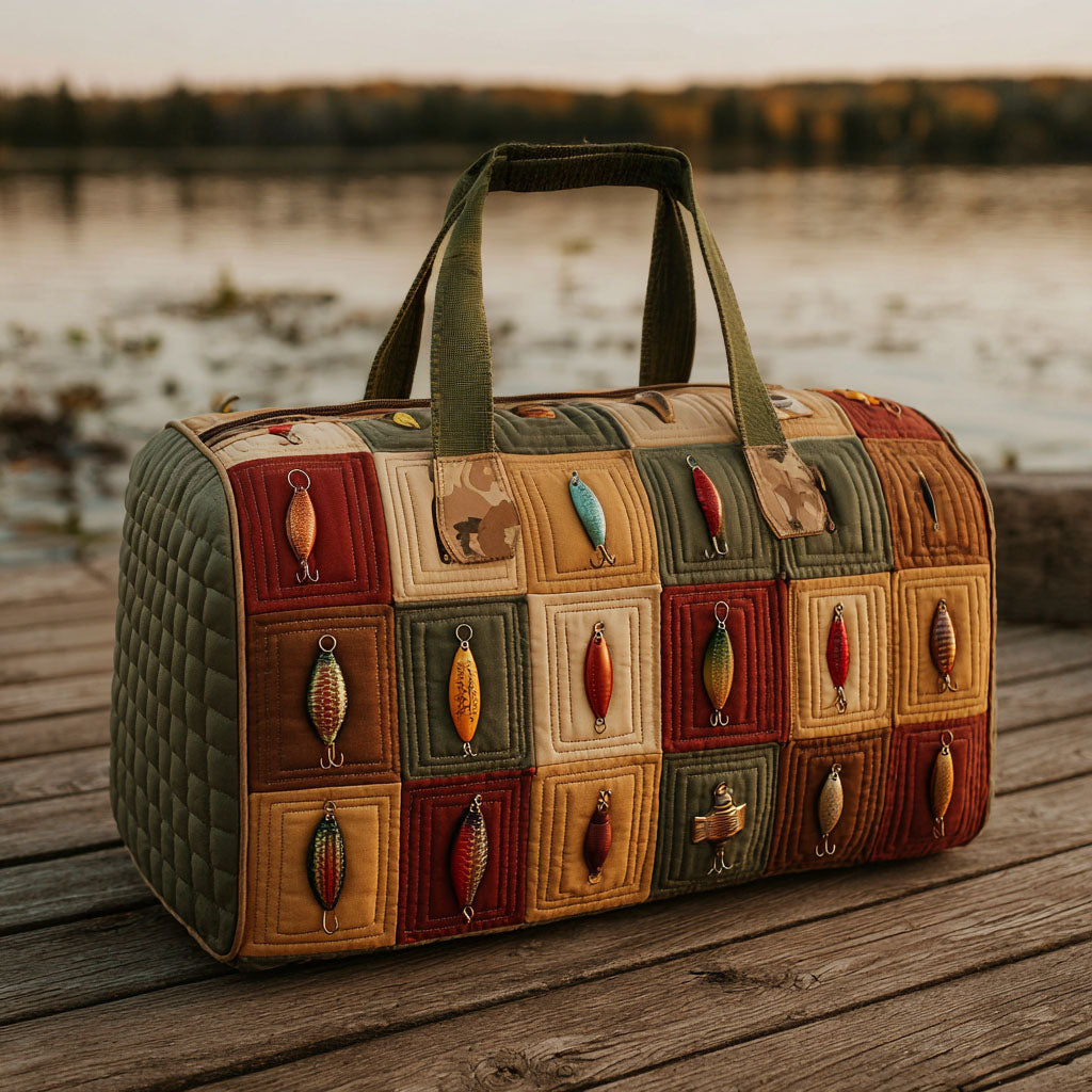 Fishing Quilted Duffle Bag – quilted duffle bag by Moira Dublin