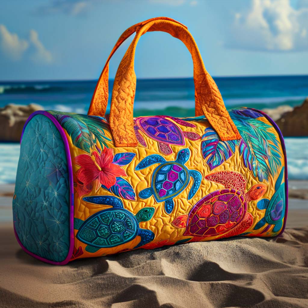 Turtle Fiesta Quilted Duffle Bag – quilted duffle bag by Moira Dublin