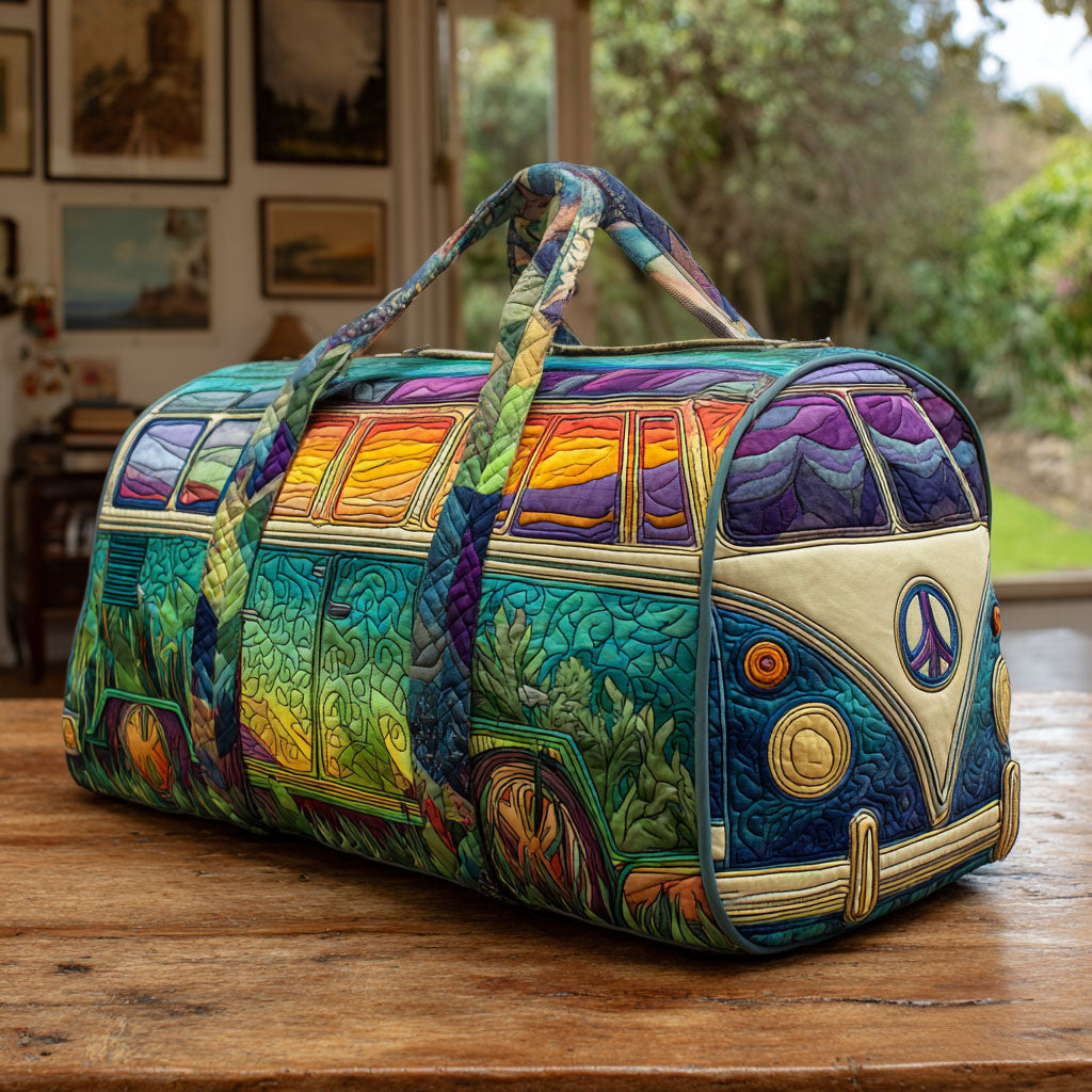 Hippie Van Quilted Duffle Bag – quilted duffle bag by Moira Dublin