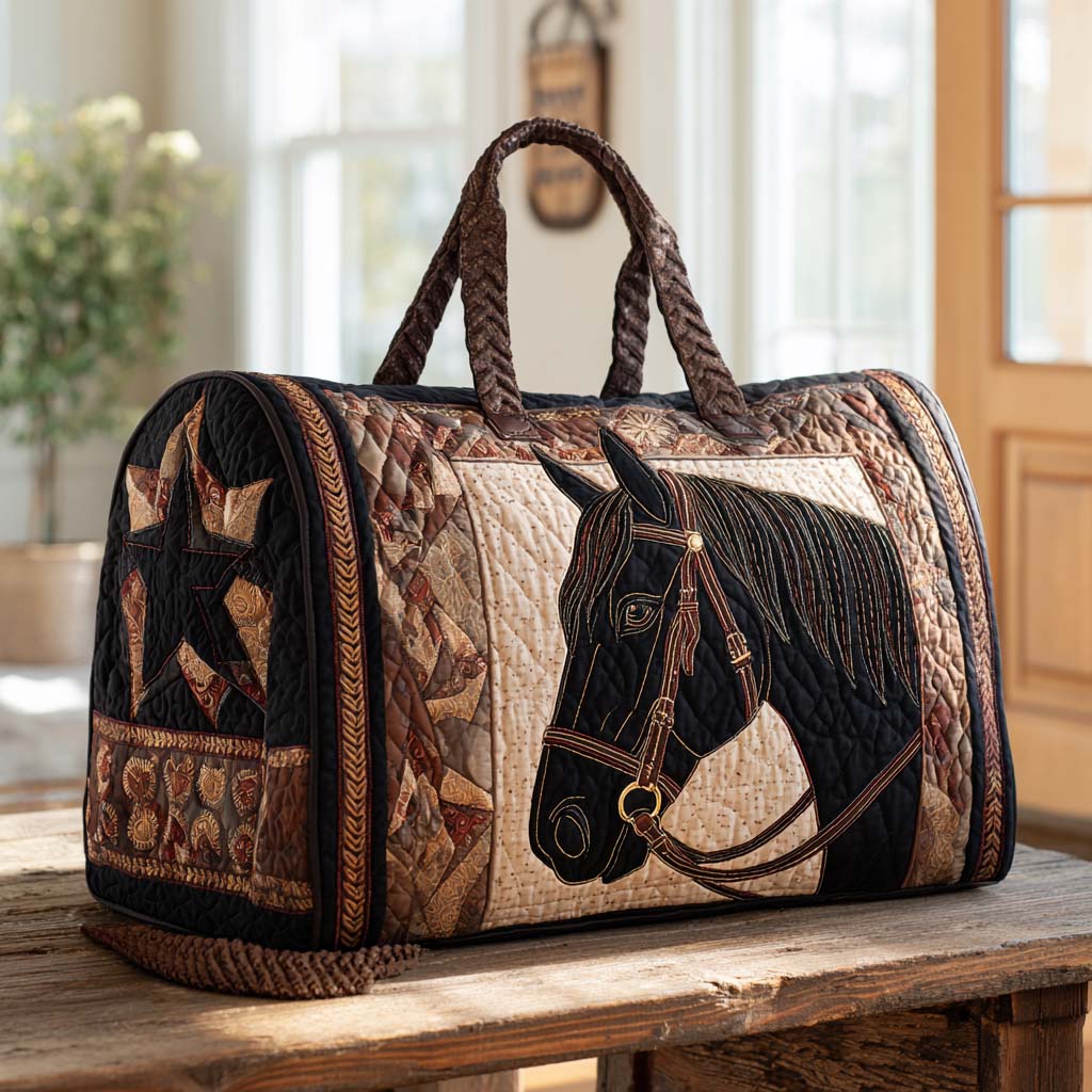 Western Star Horse Quilted Duffle Bag – quilted duffle bag by Moira Dublin
