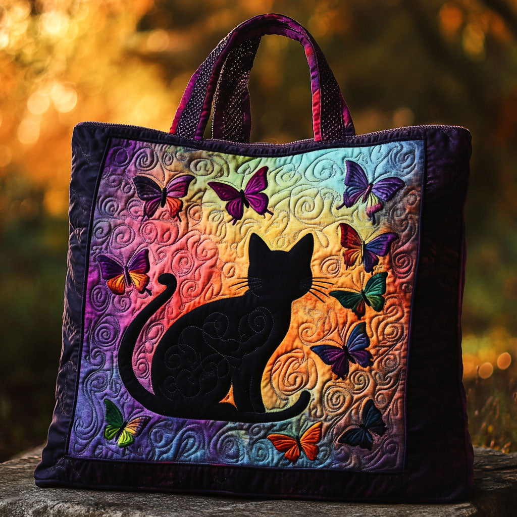 Calmheart Cat Quilted Tote Bag – quilted tote bag by Moira Dublin