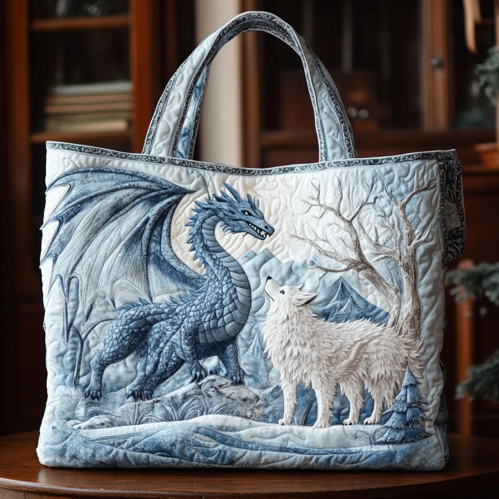 Spirit Guard Dragon Quilted Tote Bag – quilted tote bag by Moira Dublin
