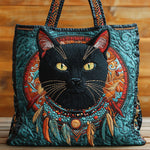 Native Cat Charm Quilted Tote Bag – quilted tote bag by Moira Dublin