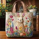 Rabbit Garden Quilted Tote Bag – quilted tote bag by Moira Dublin
