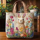 Rabbit Garden Quilted Tote Bag – quilted tote bag by Moira Dublin