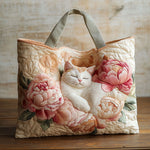 Floral Nap Quilted Tote Bag – quilted tote bag by Moira Dublin