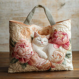 Floral Nap Quilted Tote Bag – quilted tote bag by Moira Dublin