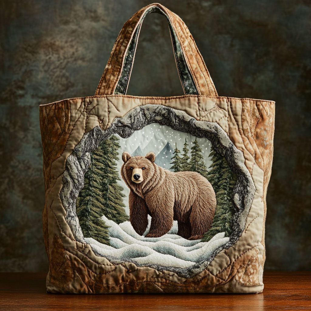 Bear Spirit Quilted Tote Bag – quilted tote bag by Moira Dublin