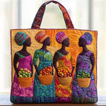 African Women Sisterhood Quilted Tote Bag – quilted tote bag by Moira Dublin