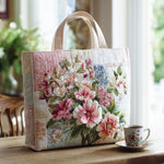 Bloom Flower Quilted Tote Bag – quilted tote bag by Moira Dublin