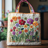 Blooming Garden Quilted Tote Bag – quilted tote bag by Moira Dublin