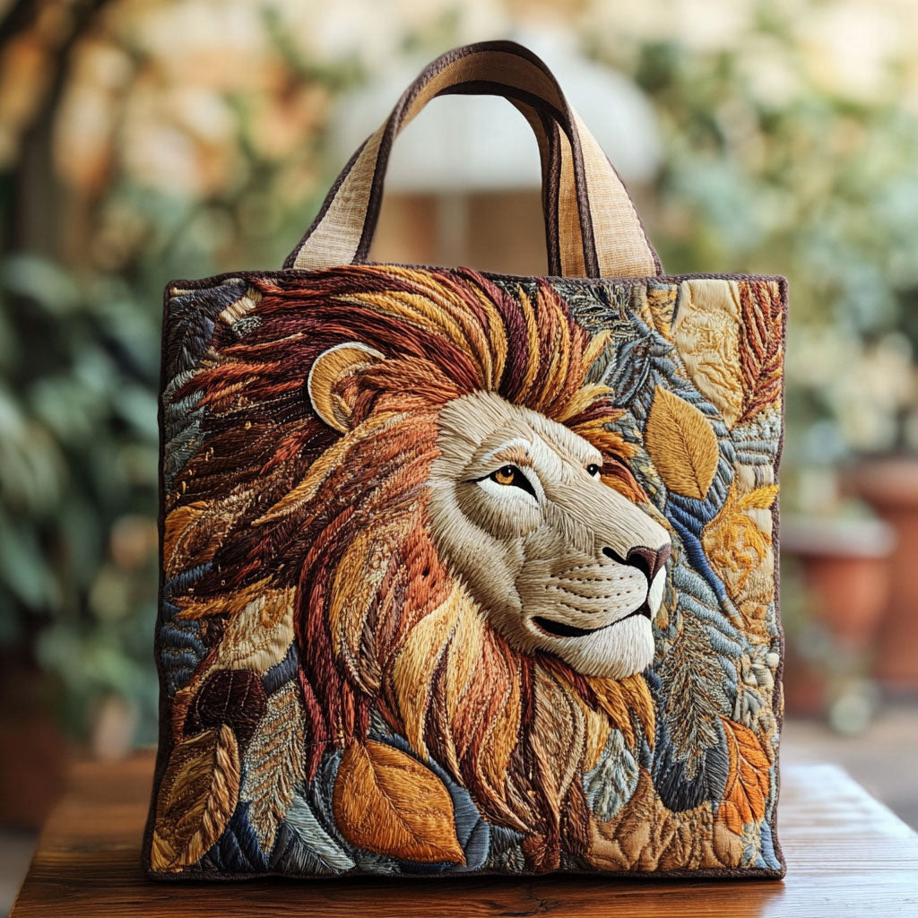 Lion Charm Quilted Tote Bag – quilted tote bag by Moira Dublin
