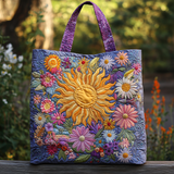 Sunshine Flowers Quilted Tote Bag – quilted tote bag by Moira Dublin