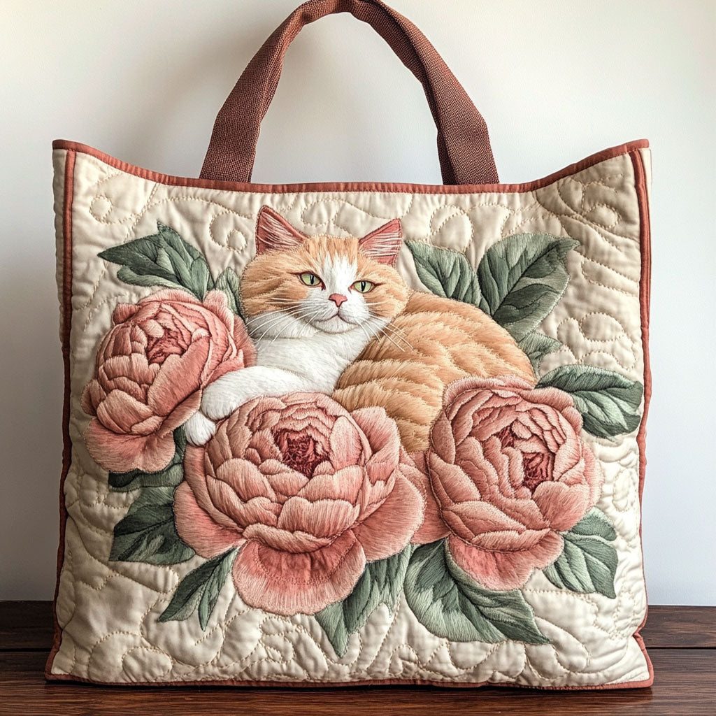 Blush Whiskers Quilted Tote Bag – quilted tote bag by Moira Dublin