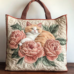 Blush Whiskers Quilted Tote Bag – quilted tote bag by Moira Dublin