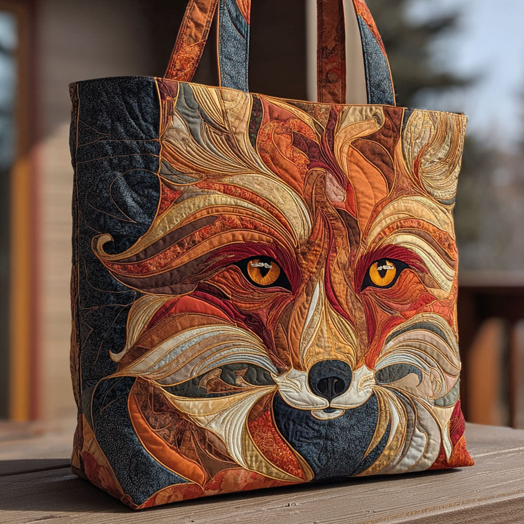 Mystic Fox Quilted Tote Bag – quilted tote bag by Moira Dublin