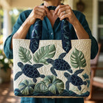 Sea Turtle Grace Quilted Tote Bag – quilted tote bag by Moira Dublin